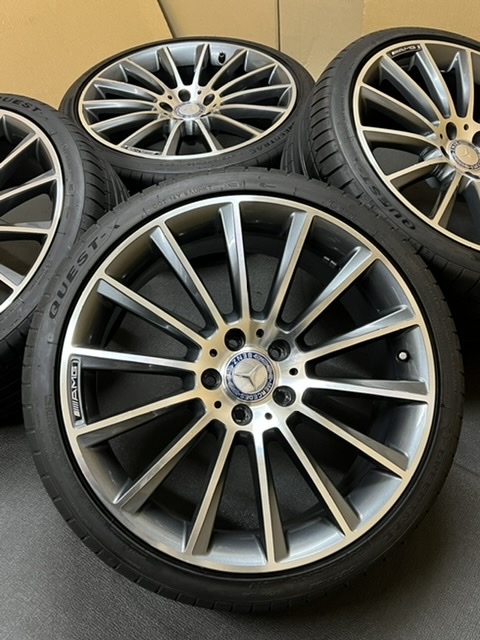 メルセデスベンツ Cクラス W205 AMG 19インチ 超美品 C200 C180 C250 C43 C63 W204 W212 W207 W208 9.5J+40 8.5+40 PCD112 ほぼ新品タイヤ_画像4