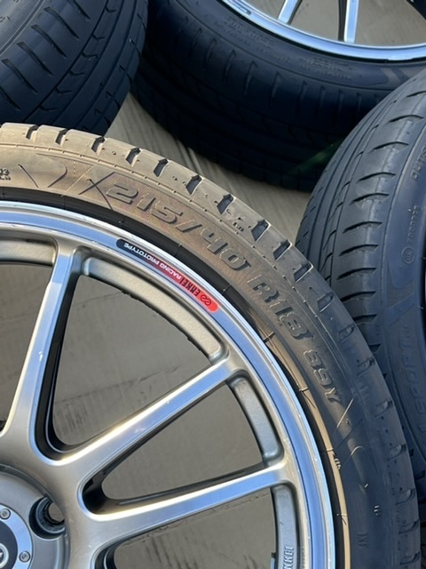 ホイール付タイヤ４本セット ENKEI GTC01 RACING 18×7.5JJ+48 PCD100 215/40/18 PIRELLI 2020 良好な状態のタイヤの画像8