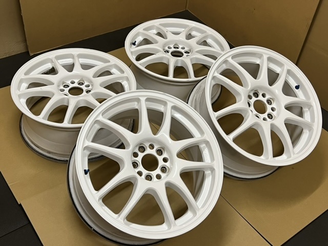 中古ホイール４本セット　WORK スーパーホワイト RACING 17×7JJ+47 PCD100 　WORK スーパーホワイト RACING 17×7JJ+47 PCD100_画像3