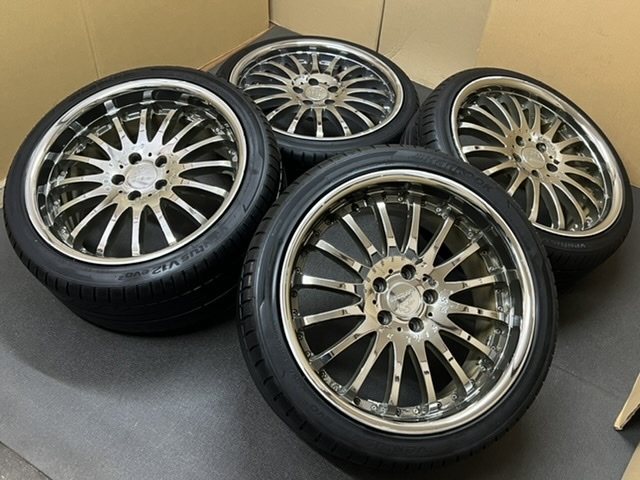 ホイール付タイヤ４本セット CARLSSON 1/16 RS アルファード ヴェルファイア エスティマ クラウン マジェスタ 19×8.5JJ+40 PCD114.3の画像3