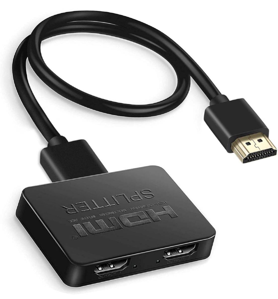 HDMI分配器 HDMIスプリッター 1入力2出力 3D、フルHD、お好みの2台のディスプレイに同時出力可USB電源ケーブル&HDMIケーブル付属