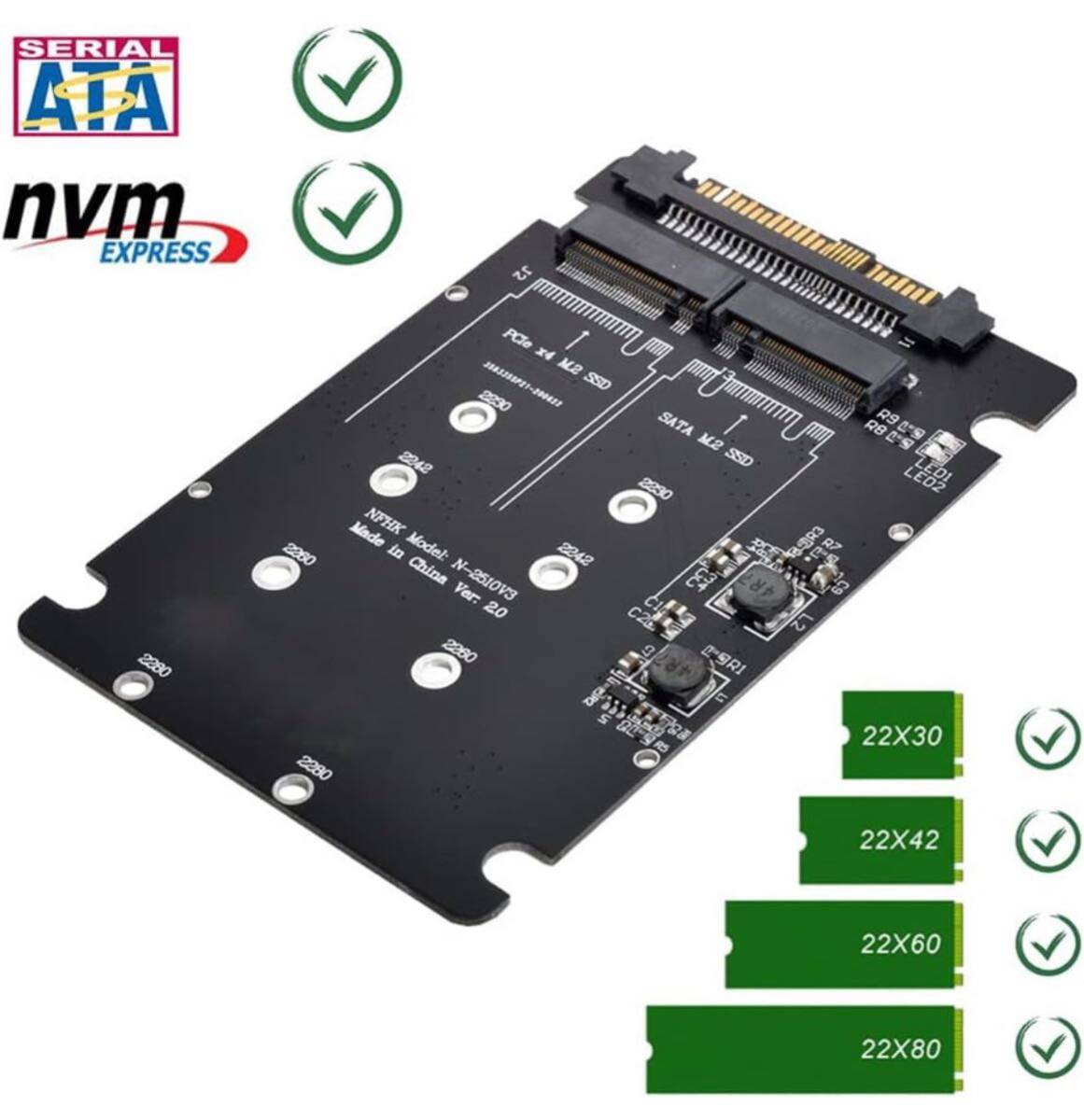 NFHK SFF-8639 NVME U.2 コンボ NGFF M.2 M-Key SATA PCIe SSDアダプター メインボード交換用 SSD 750 p3600 p3700_画像5