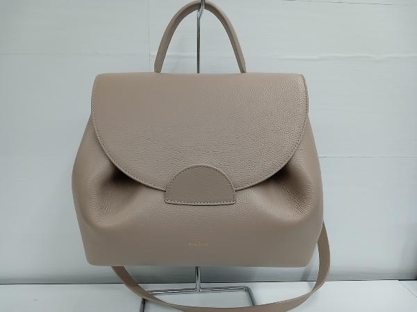 【良品】POLENE ポレーヌ NUMERO UN ヌメロ アン ショルダーバッグ 2Wayバッグ ベージュ レザー レディース