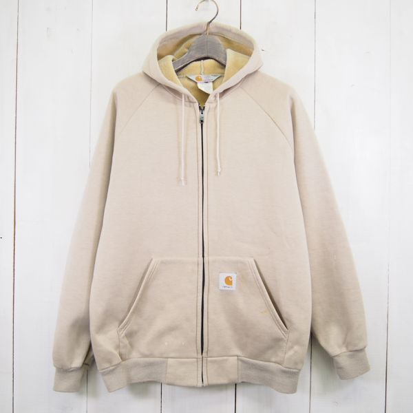 カーハート Carhartt 裏起毛フルジップパーカー*フーディー(M)ベージュ_画像1