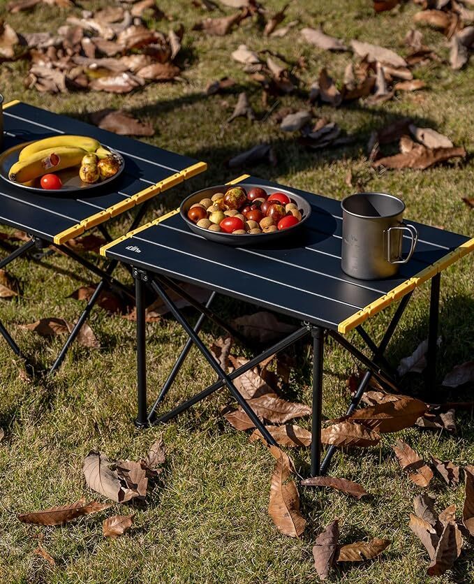 iClimb アウトドア テーブル 超軽量 折畳テーブル アルミ キャンプ テーブル ロールテーブル 耐荷重30kg ミニ テーブル (Small, Nature)