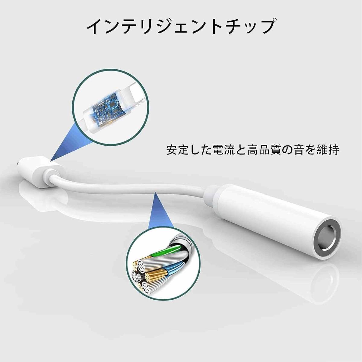 Lightning→3.5mm 変換アダプター ホワイトの画像3