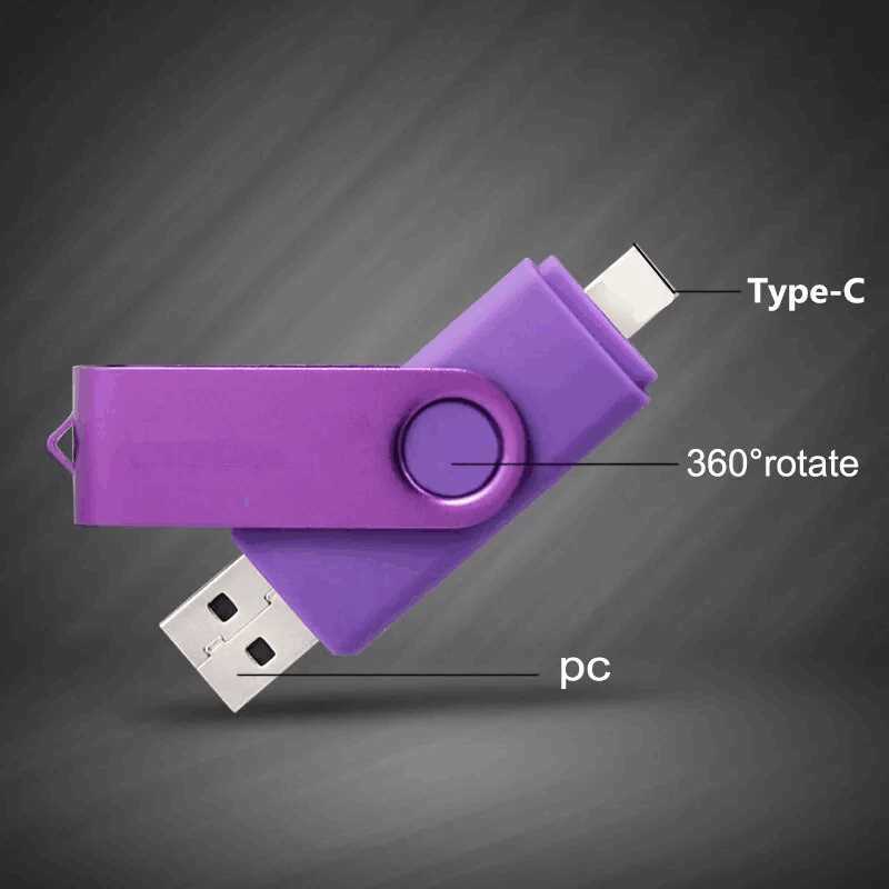 USBメモリ 64GB 無地 Type-C+USB Type-A ブラック 黒_画像5