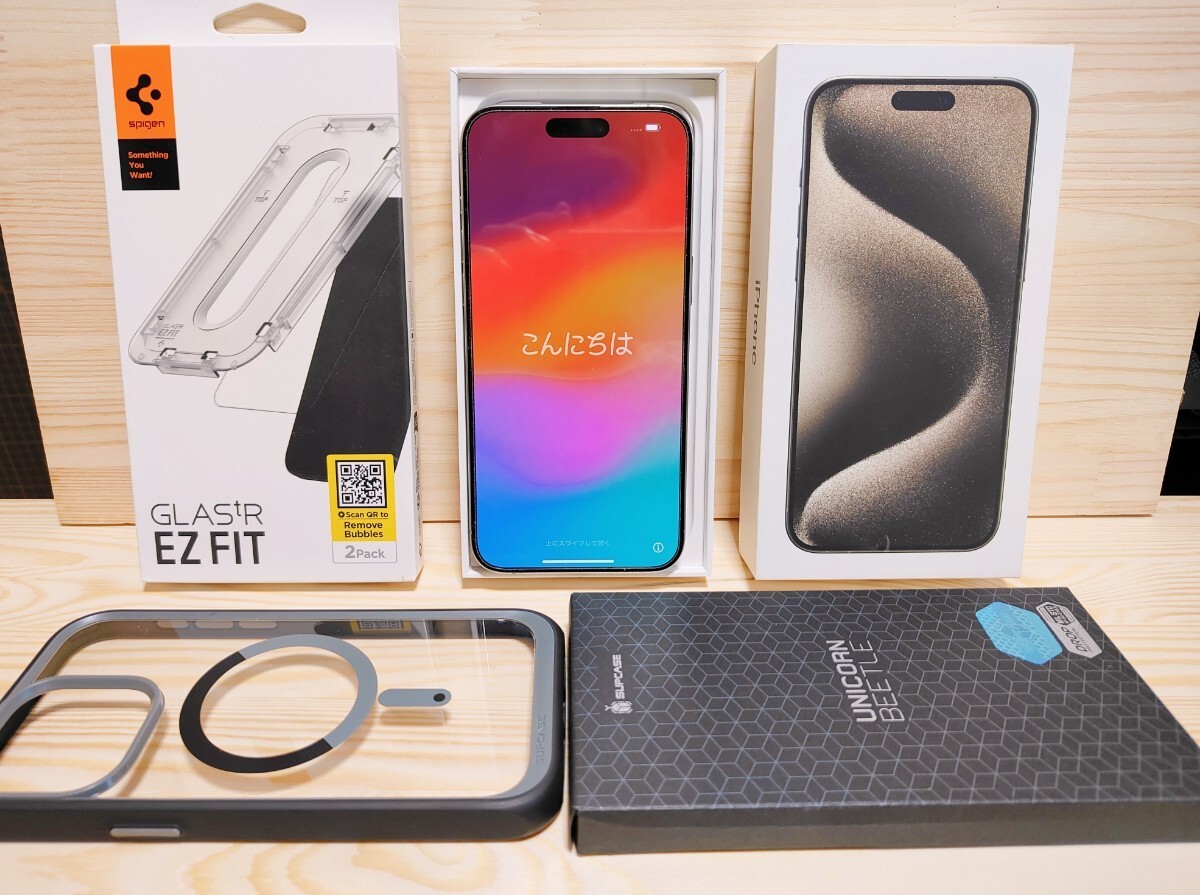 美品】iPhone 15 Pro Max 256GB SIMフリー ナチュラルチタニウム 美品】iPhone 15 Pro Max 256GB SIMフリー ナチュラルチタニウム