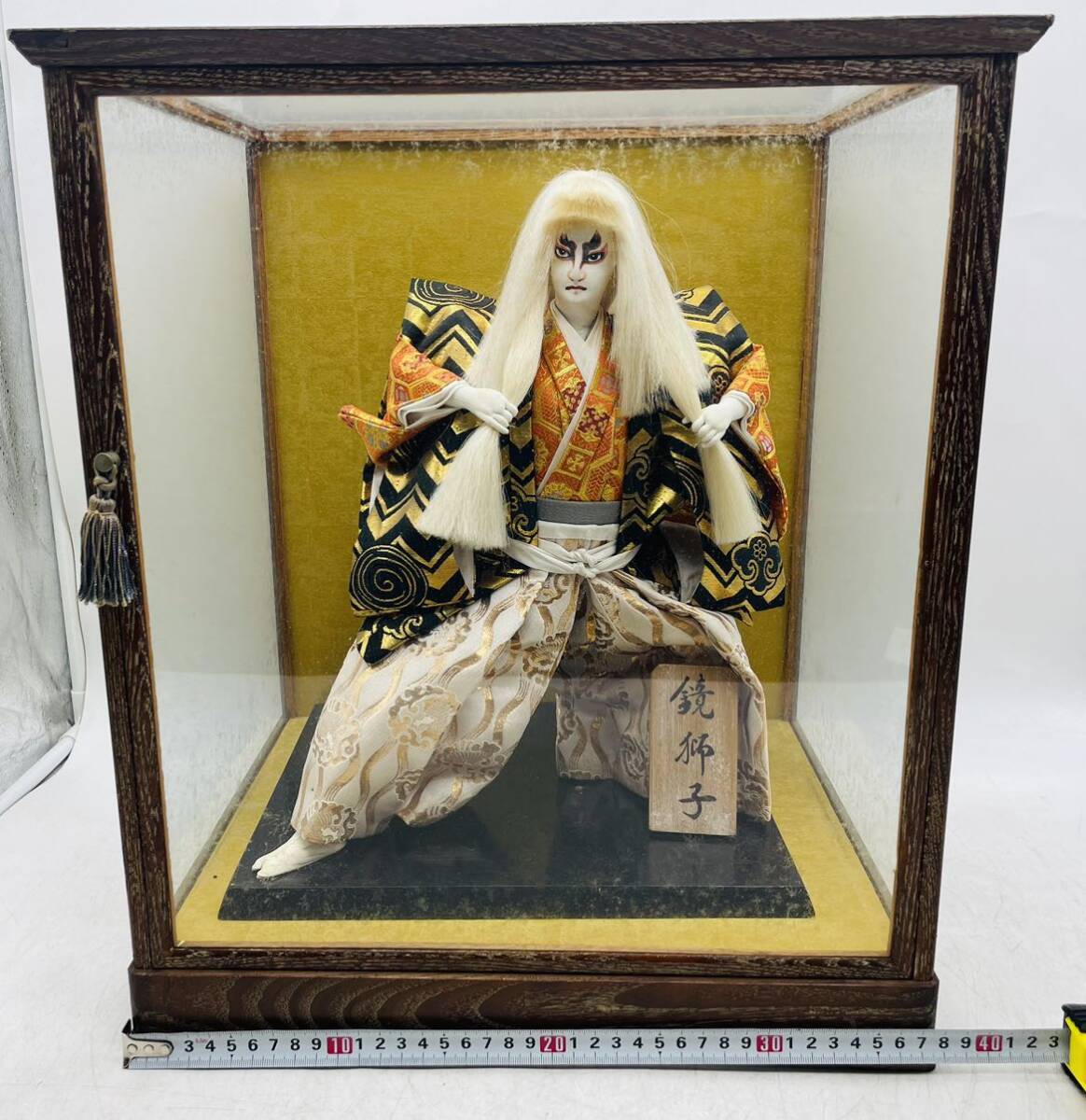引取歓迎 !!【1円スタート】時代 仏教 美術 鏡獅子 ギフト レトロ コレクション ガラスケース 日本人形 現状品 DM0329Mの画像7