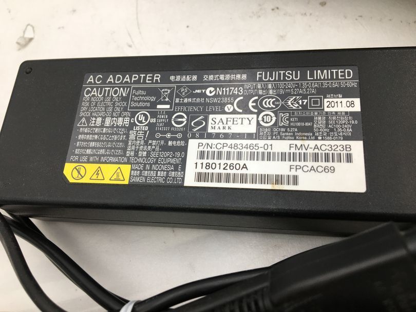 FUJITSU/ノート/HDD 500GB/第2世代Core i7/メモリ4GB/4GB/WEBカメラ有/OS無-240301000830465_付属品 1