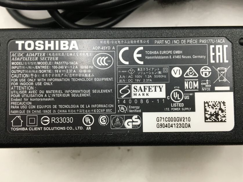 TOSHIBA/ノート/HDD 500GB/第6世代Core i5/メモリ4GB/WEBカメラ無/OS無-240313000852841_付属品 1