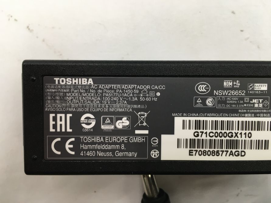 TOSHIBA/ノート/HDD 1000GB/第4世代Core i7/メモリ8GB/WEBカメラ有/OS無-240226000818574_付属品 1