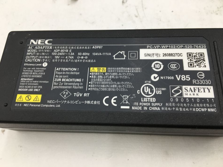 NEC/ノート/SSD 32GB/第3世代Core i7/メモリ4GB/4GB/WEBカメラ有/OS無-240315000859988_付属品 1