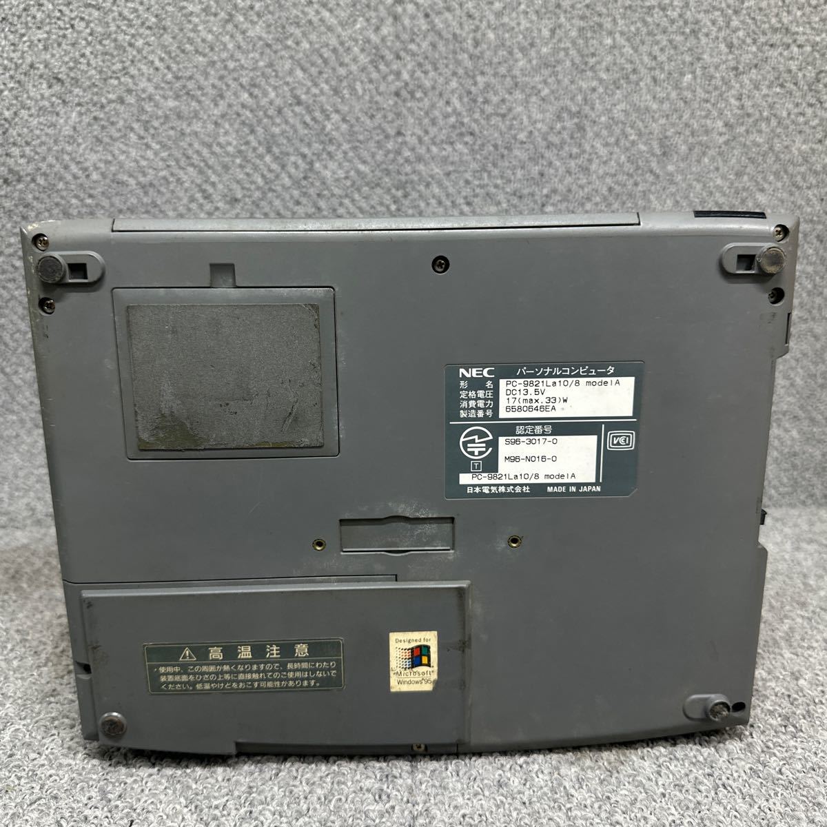 PCN98-1413 super-discount PC98 notebook NEC PC-9821La10/8 start-up has confirmed Junk including in a package possibility 