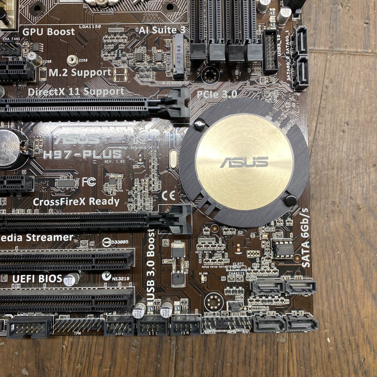 PCN98-1445 激安 マザーボード ASUS H97-PLUS LGA1150 BIOS立ち上がり確認済み ジャンクの画像4