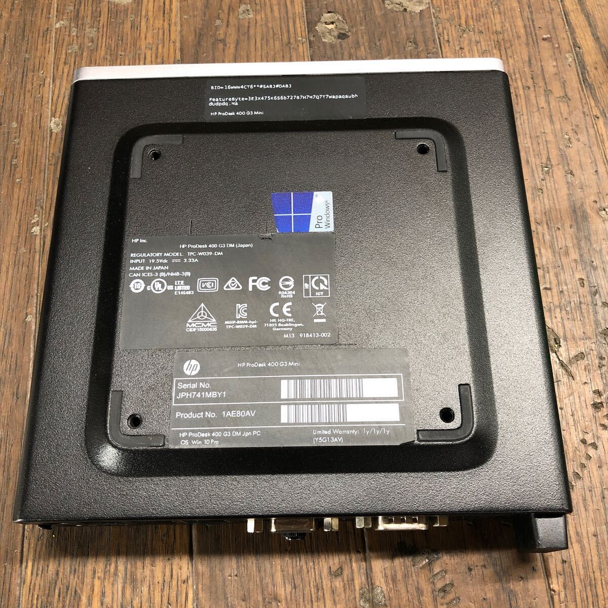 CI2-45 激安 デスクトップPC ミニ HP ProDesk 400 G3 DM TPC-W039-DM BIOS立ち上がり確認済み HDD.メモリ.CPU欠品 ジャンク_テープ跡あり