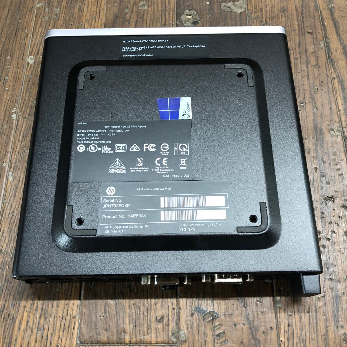 CI2-66 激安 デスクトップPC ミニ HP ProDesk 400 G3 DM TPC-W039-DM BIOS立ち上がり確認済み HDD.メモリ.CPU欠品 ジャンク_画像8