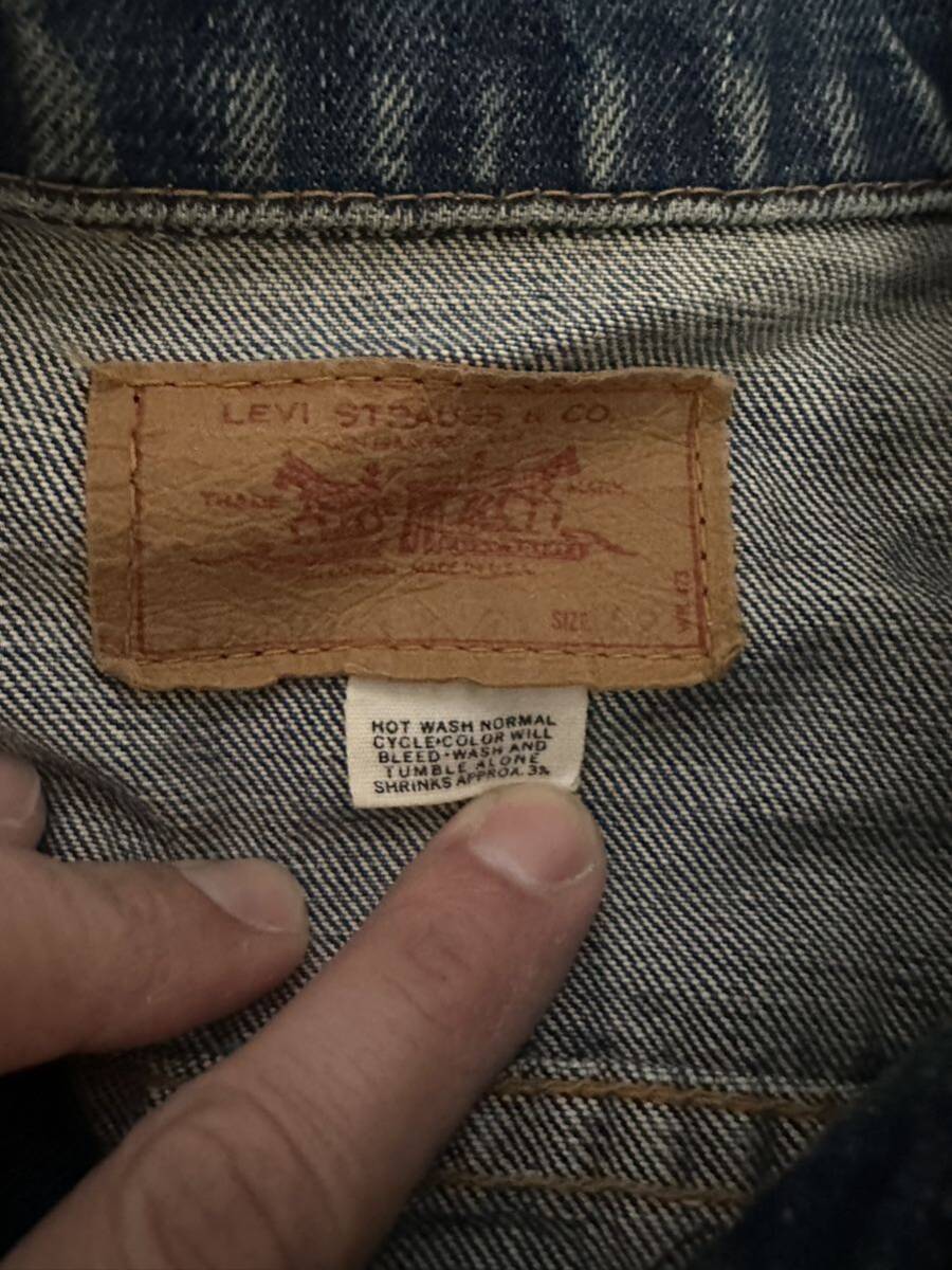 濃いめLevi's リーバイス ヴィンテージ 70505 BIGE ケアタグ　オリジナル size42 刻印525 3rd 4th デニムジャケット _画像3