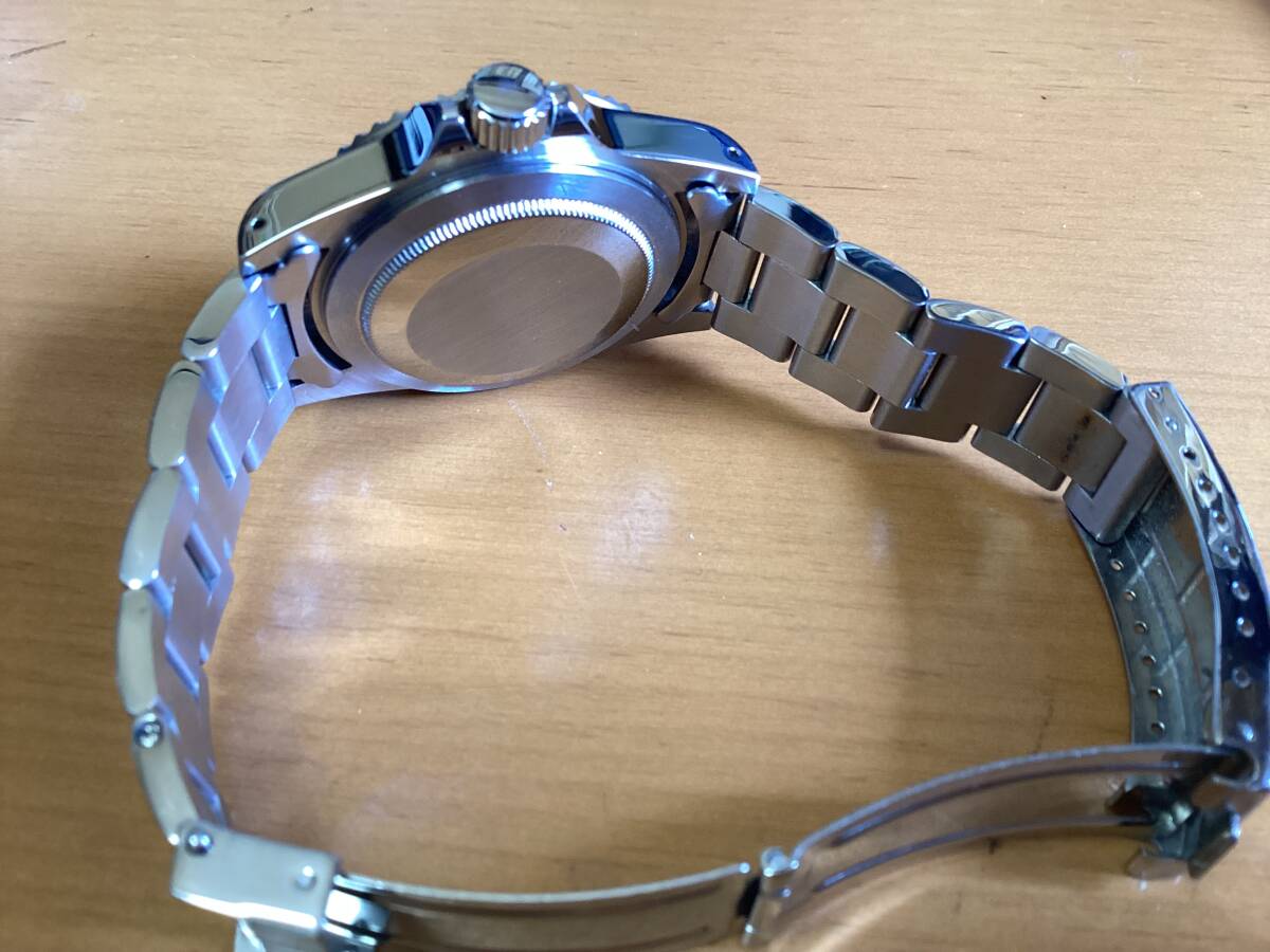 【美品】SEIKO製NH35 ノンデイト腕時計カスタムウオッチ 自動巻き ハック機能の画像3