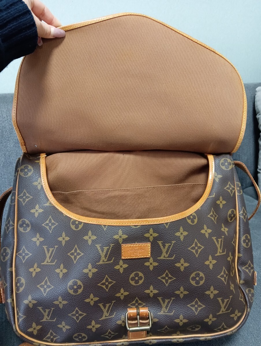 LOUIS VUITTON ルイ ヴィトン ショルダーバッグ モノグラム ソミュール 35 GM 斜め掛け ブラウン M40662 かばん 大容量 1円〜 レディース_画像6