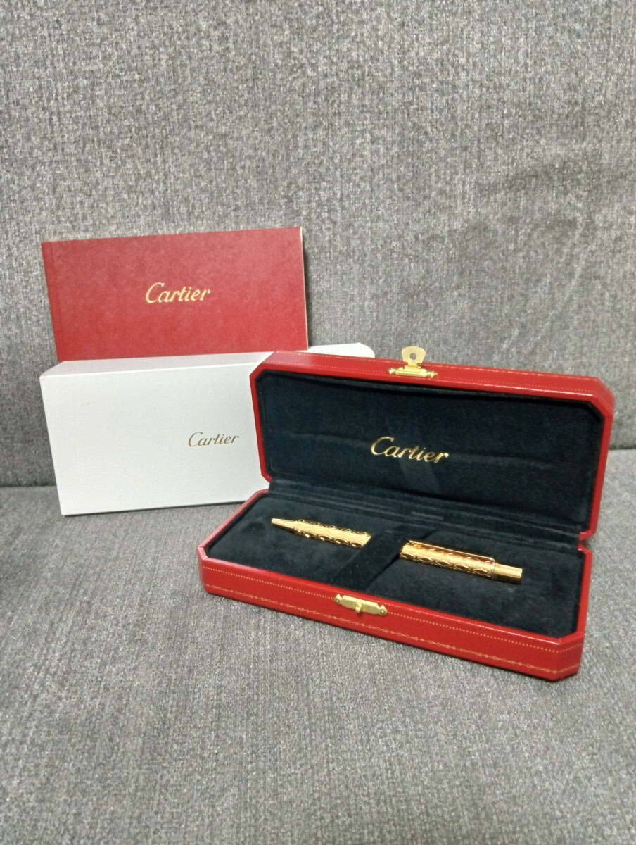 Cartier カルティエ ボールペン ハッピーバースデー PG ピンクゴールド ツイスト式 筆記用具 ロゴ C ドゥ 筆記確認済 1円〜 箱あり_画像1