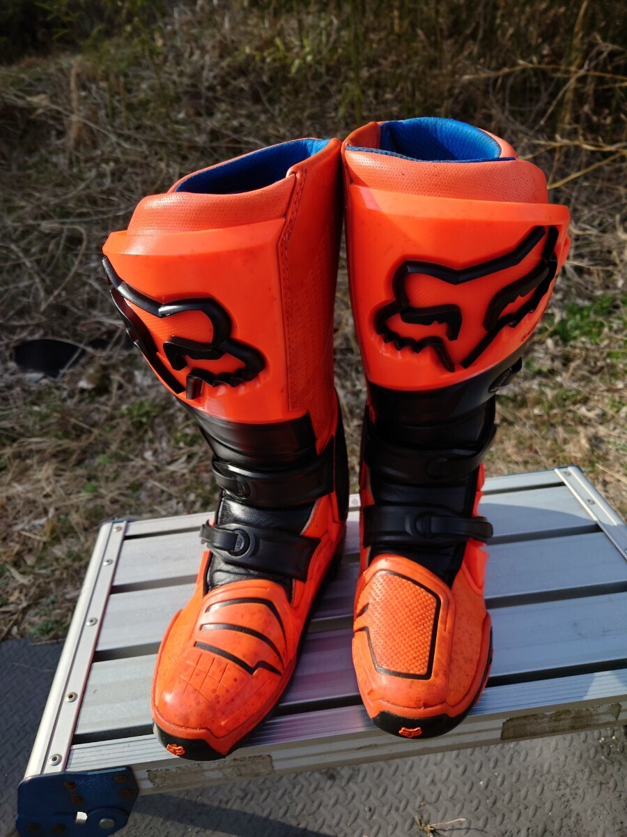 FOX Instinct モトクロスブーツ オレンジ　オフロードブーツ　MXブーツ　使用品　サイズ12_画像1