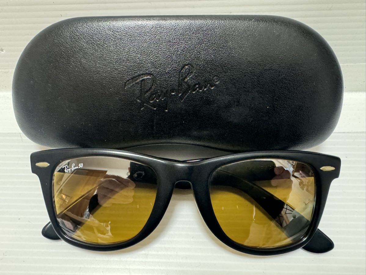 良品 B&L RB50 レイバン ウェイファーラー 5022 調光ミラー アンバーマチック マットブラック RAY BAN WAYFARER USA ボシュロム サングラス_画像1