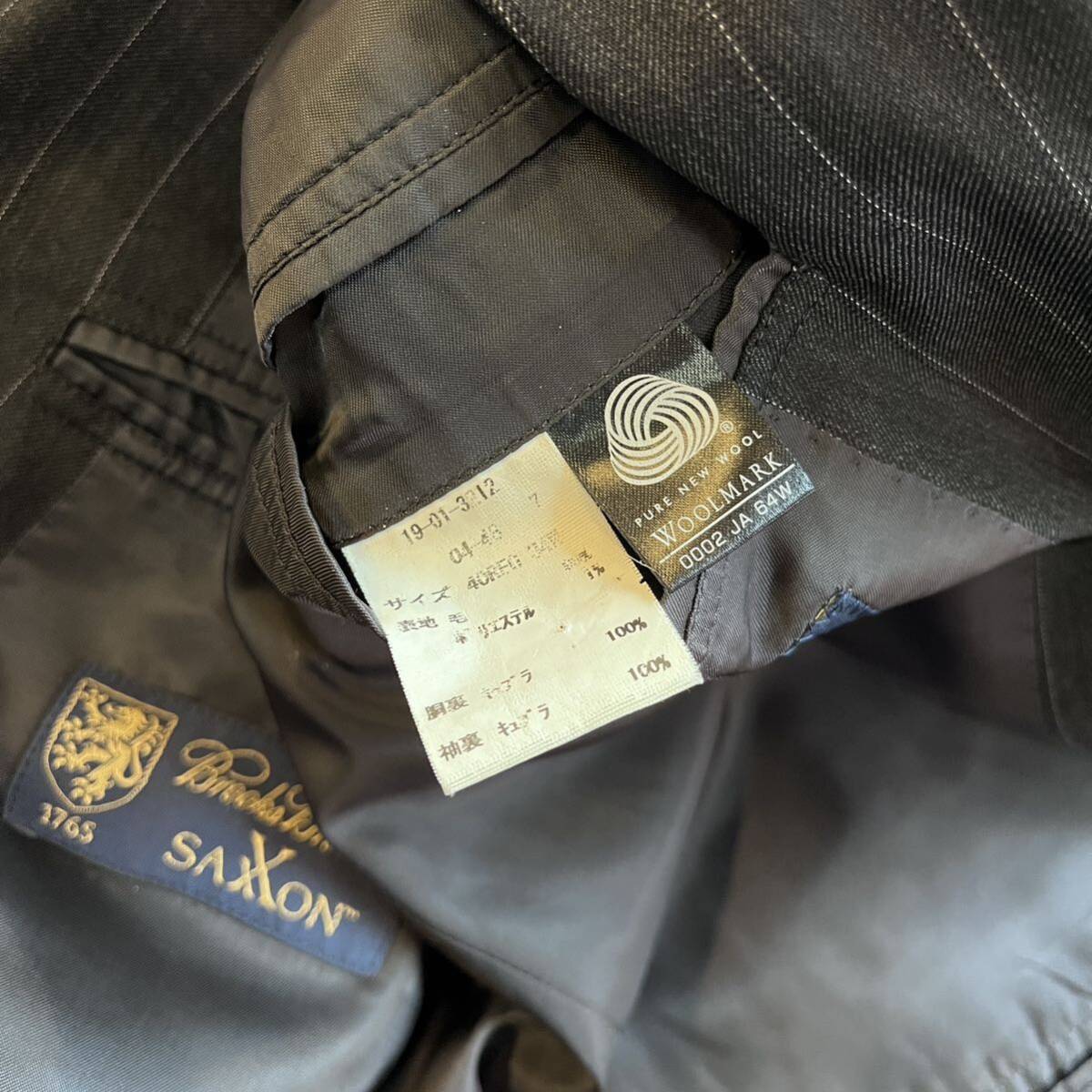 Brooks Brothers Saxo n шерсть полоса костюм верх и низ выставить 40R размер Brooks Brothers Saxxon madison