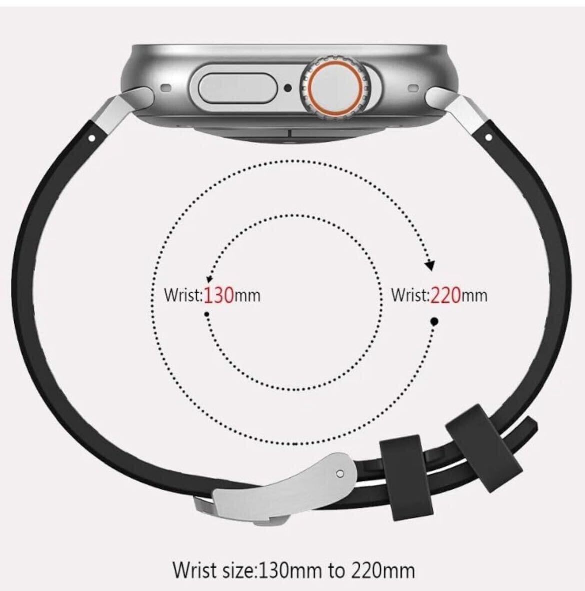 Apple Watch バンド 38/40/41mm対応共通　ラバーベルト　ステンレス鋼アダプター　シリコン　シリーズ 9 8 7 SE 6 5 4 3 urtraに対応