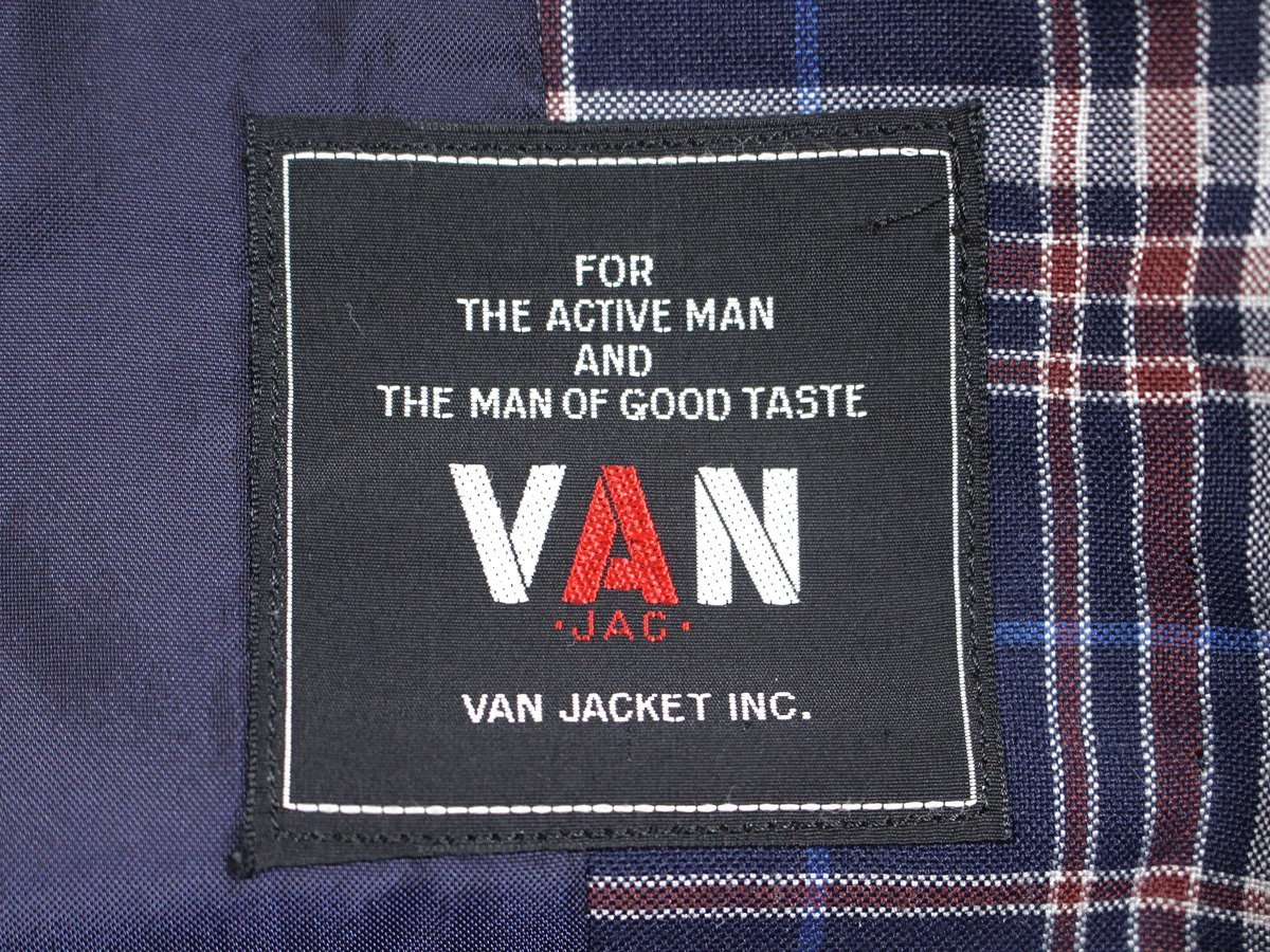 VAN JAC ヴァンジャケット チェック柄 テーラードジャケット 170_画像3