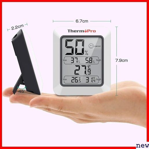 新品◆ ThermoProサーモプロ TP50 冷蔵庫 卓上 梅雨対策 マグネット付き やすい デジタル温湿度計 湿度計 66_画像6