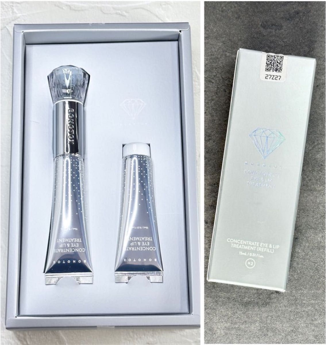 ボノトックス　コンセントレートアイ&リップトリートメント　本体15ml＋リフィル15ml 1箱とリフィル2本入り1箱　セット