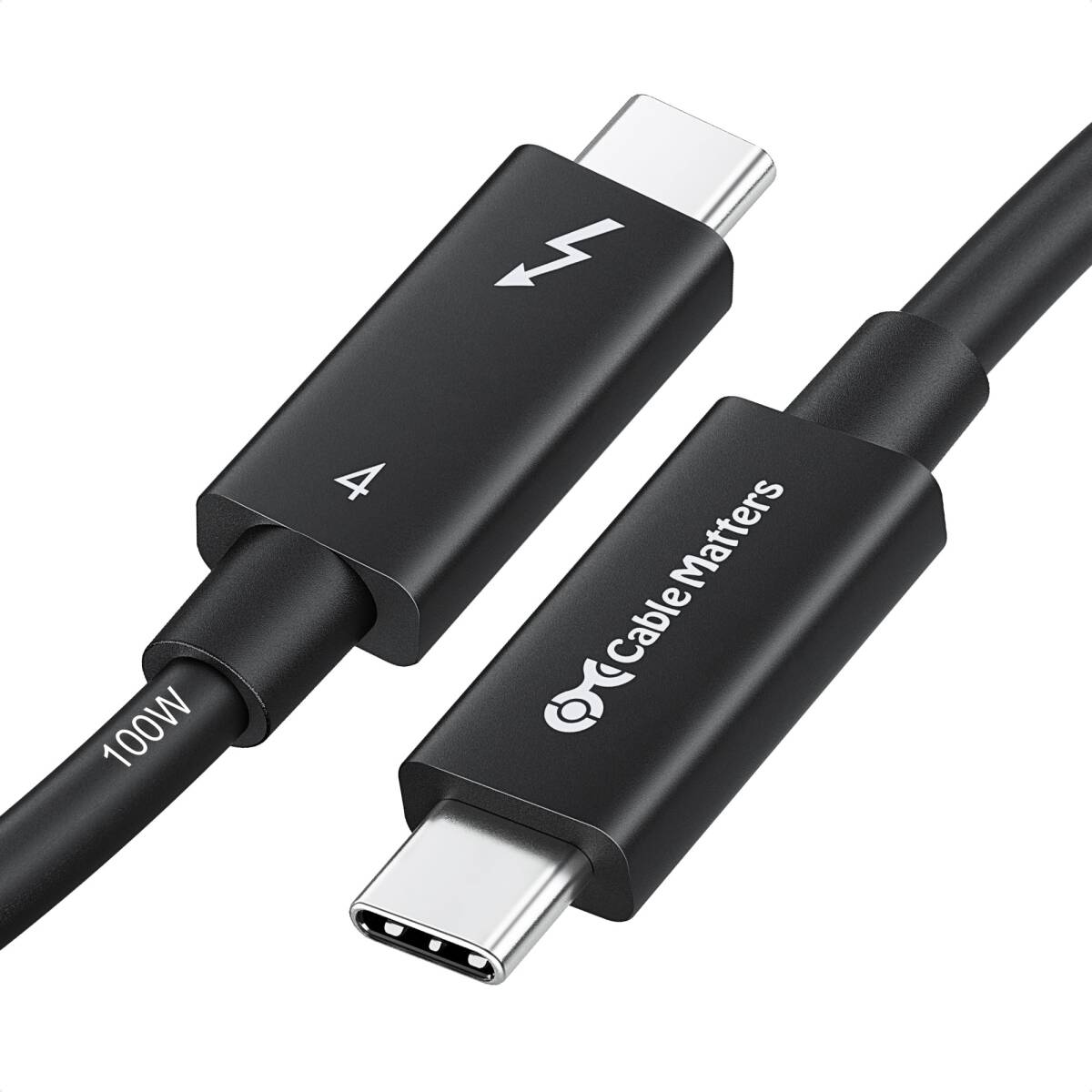 【Intel Thunderbolt 認証取得】Cable Matters Thunderbolt 4 ケーブル 2m Active サンダーボルト 4ケーブル 40Gbps 100W充電 8Kビデオ_画像1