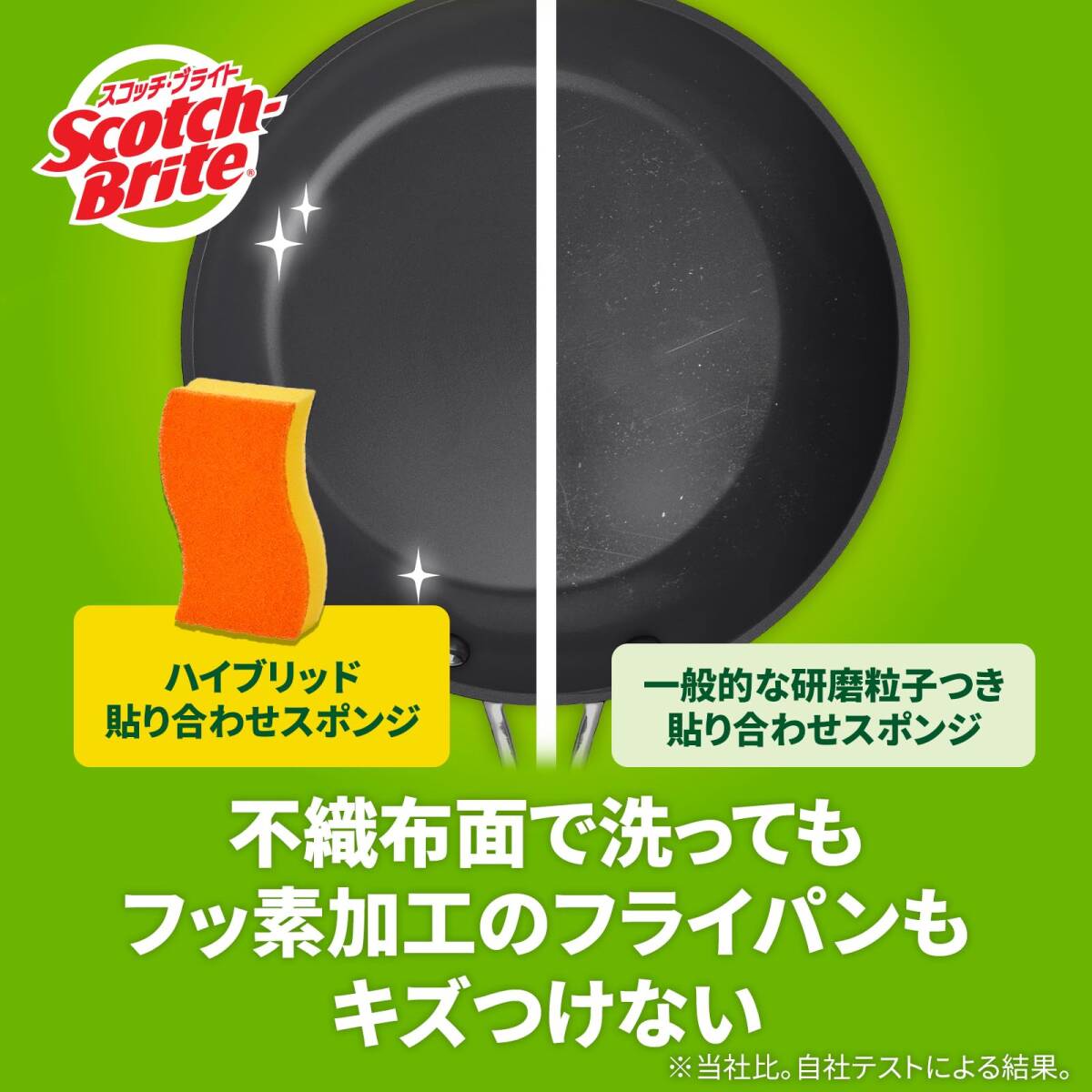 【Amazon.co.jp限定】 3M スポンジ キッチン キズつけない 抗菌 ハイブリッド オレンジ 6個 スコッチブライト_画像3