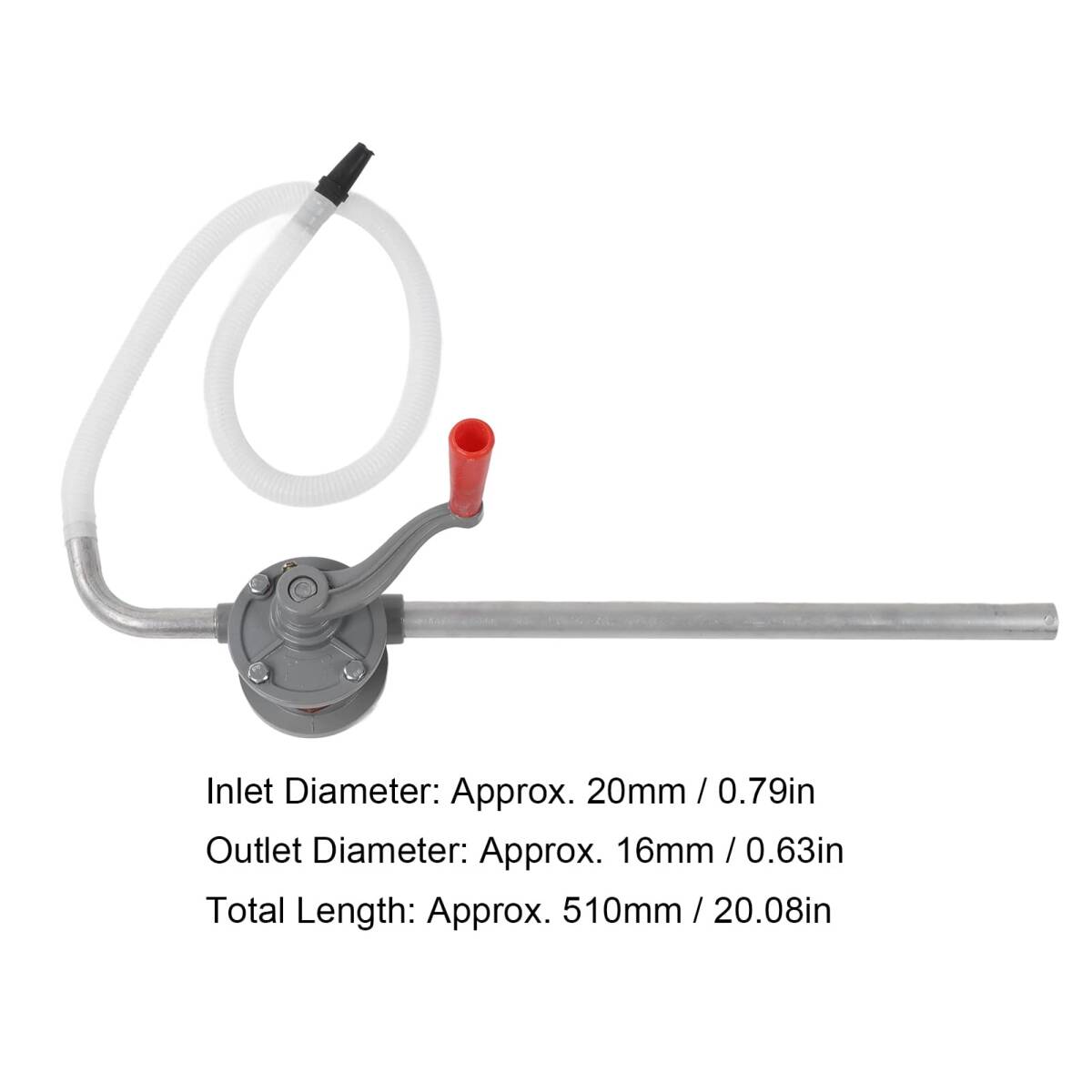 手動式 オイルポンプ ドラム缶用オイルポンプ ハンドロータリータイプ 軽量 ポータブル 軽油 灯油 重油適用 使用簡単 省力_画像6