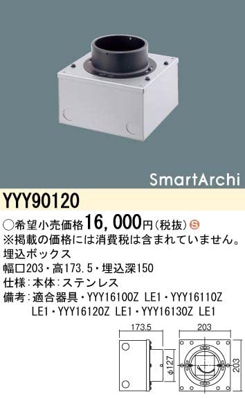 パナソニック(Panasonic) フットスタンド LED用 埋込ボックス YYY90120_画像2