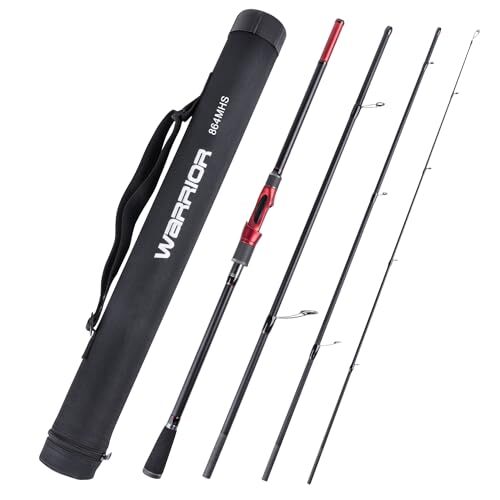 お歳暮 人気 Warrior エギングロッド 4本継ぎ コンパクト シーバスロッド モバイルロッド 804MS(2.4m) M スピニング シーバス・ヒラメ・マゴチ その他