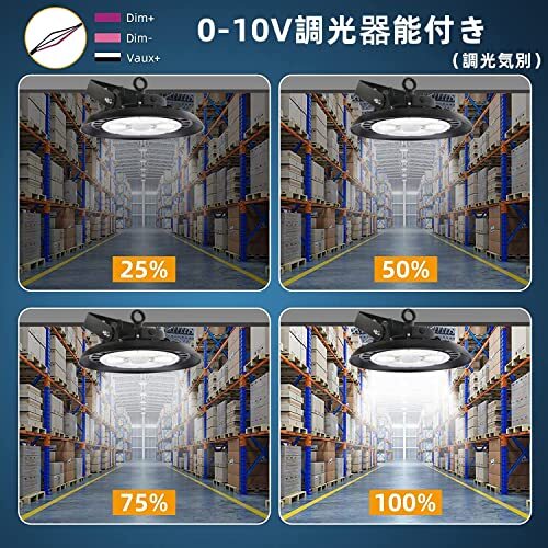 100W高天井灯 LED高天井照明 5000K昼白色 [5年保証] 【プラグ付 1.5M配線】0-10V調光機能付き(調光器別)_画像3