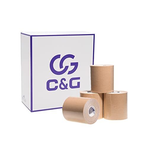 C&G キネシオロジーテープ 75mm × 5m 4巻入 伸縮 マラソン 膝 足首 手首 指_画像1