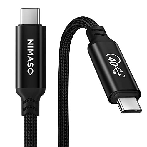 NIMASO USB4 ケーブル 1M Thunderbolt 4 対応 Thunderbolt 3 とUSB-Cと下位互換 USB-IF認証取得 40Gbps高速転送 PD対応 100W/5A 急速充電_画像1