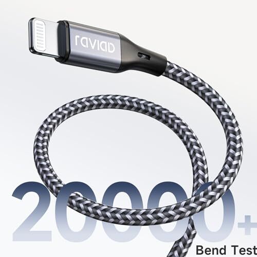 RAVIAD USB C ライトニングケーブル 【0.5M/MFi 認証】 iPhone 充電ケーブル 急速充電 データ転送 高耐久 タイプC ライトニングケーブル_画像5