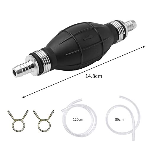 手動ポンプ ガソリン抜き取りポンプ 自動車用 2M ガソリンポンプ 手動式 オイルチェンジャー 燃料ライン移送ホース ゴム球 手動加圧_画像3