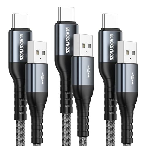 BLACKSYNCZE USB Type C ケーブル【3本セット 1M+1M+2M】タイプc 3.1A 急速充電 USB-A & USB-C QC3.0 対応 高速データ転送 Galaxy_画像1