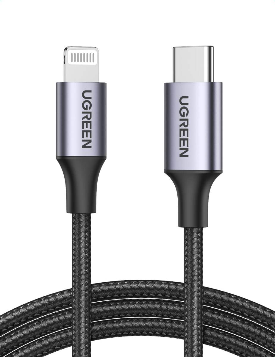 UGREEN USB-C Lightningケーブル【MFi認証取得 PD対応 1M】急速充電 ライトニングケーブル 高耐久 ナイロン編みiPhone 14 / iPhone_画像1