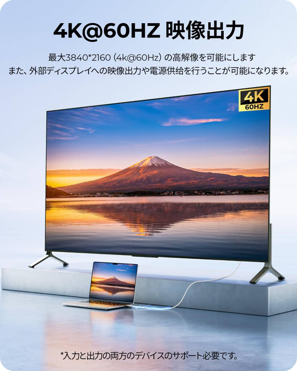 NIMASO USB C Type C ケーブル 100W/5A 超急速充電 USB3.1 PD対応 4K / 60Hz 映像出力 (Gen2) 1M 断線防止 高耐久ナイロン タイプ c_画像5