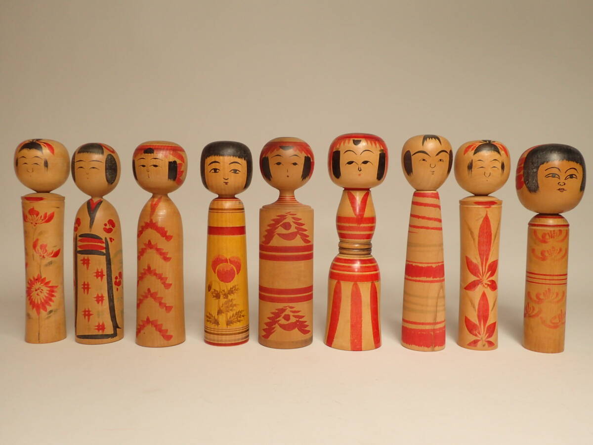 B-501 C-5 伝統工芸 こけし 民芸 郷土玩具 日本人形 天然木 木工芸 伝統こけし 19.0cm_画像1