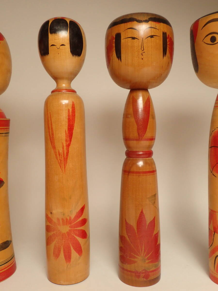 B-461 M-4 伝統工芸 こけし 6本 民芸 郷土玩具 日本人形 天然木 木工芸 伝統こけし_画像4