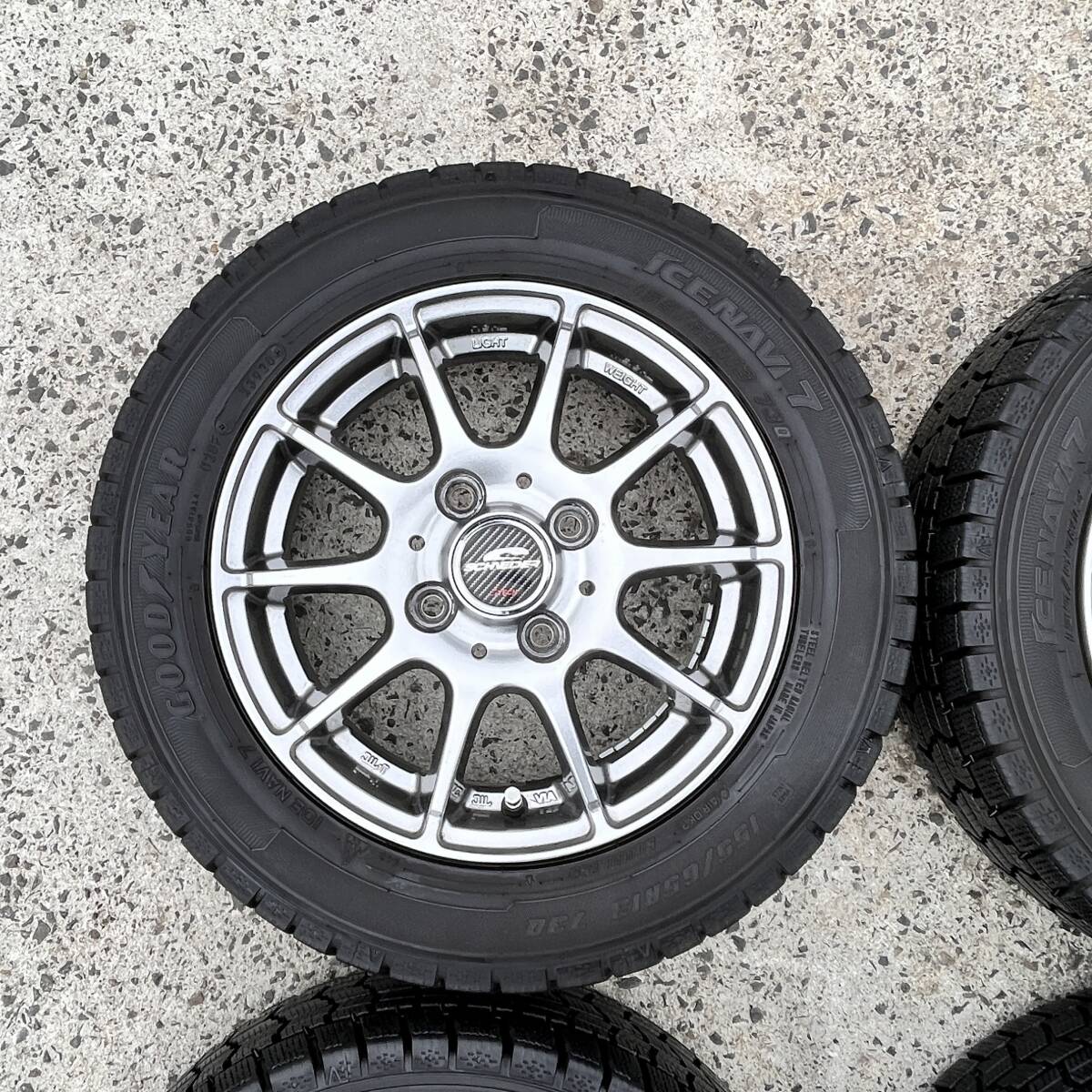 GOODYERA ICE NAVI7 155/65R13 スタッドレスタイヤホイール4本セット　オッティ モコ ルークス ライフ AZワゴン アルト ekワゴン エッセ等_画像2