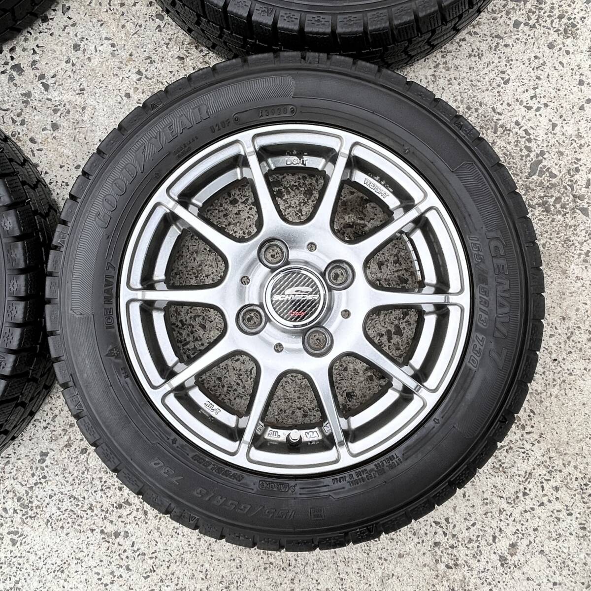 GOODYERA ICE NAVI7 155/65R13 スタッドレスタイヤホイール4本セット　オッティ モコ ルークス ライフ AZワゴン アルト ekワゴン エッセ等_画像5