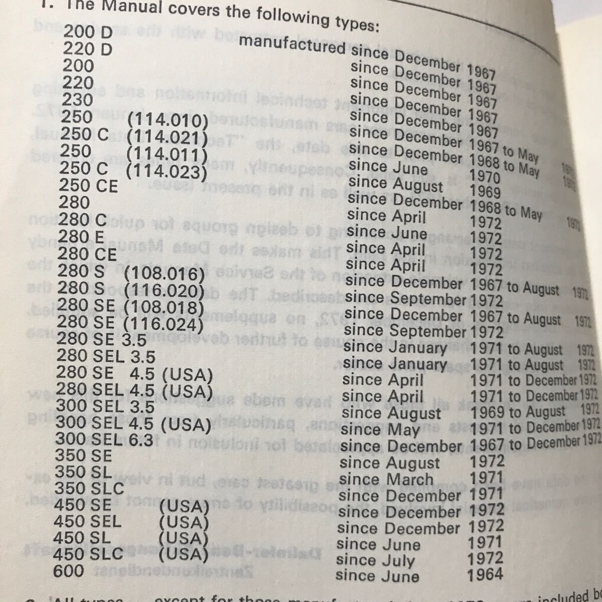 Mercedes-Benz R107 C107 SL-Class Technical Data Bookメルセデス ベンツ SLクラス テクニカルデータ サービスブック マニュアル 整備書_画像4